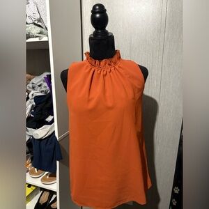 Rust Orange Sleeveless Top